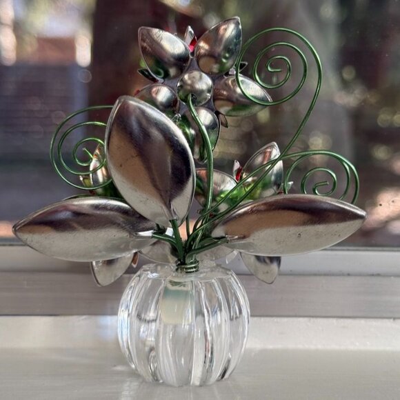 6 Ganz Crystal Creations Acrylic Suncatcher Place Card Holders Floral Butterfly - Picture 8 of 10